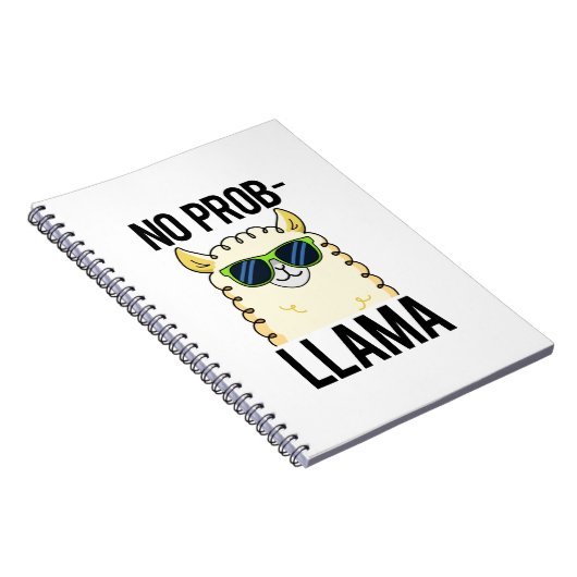 No-Prob-Llama Funny Cool Llama Pun Notizblock (Rechte Seite)