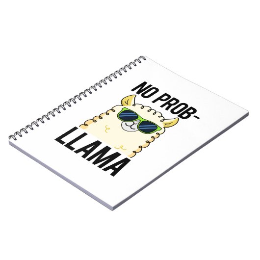 No-Prob-Llama Funny Cool Llama Pun Notizblock (Linke Seite)