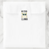 No-Prob-Llama Funny Cool Llama Pun Runder Aufkleber (Tasche)