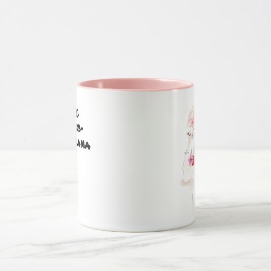 No Prob-Llama Funny Hübsch Floral Pink Llama Tasse (Zentrum)
