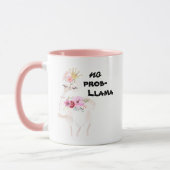 No Prob-Llama Funny Hübsch Floral Pink Llama Tasse (Links)