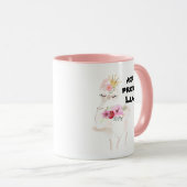 No Prob-Llama Funny Hübsch Floral Pink Llama Tasse (VorderseiteRechts)