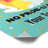 No-Prob-Llama Niedlicher Lama mit Sternen Poster (Ecke)