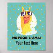 No-Prob-Llama Niedlicher Lama mit Sternen Poster (Vorne)