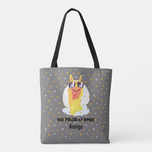 No-Prob-Llama Niedlicher Lama mit Sternen Tasche (Rückseite)
