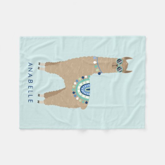 No Prob - Llama - Personalisierte Kinder Fleecedecke (Vorderseite (Horizontal))