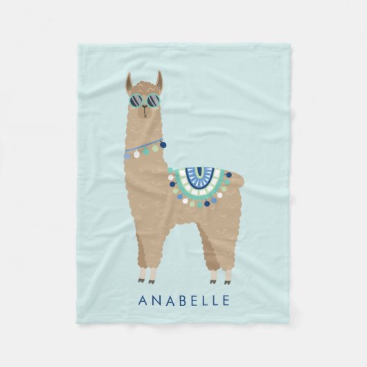 No Prob - Llama - Personalisierte Kinder Fleecedecke (Vorderseite)