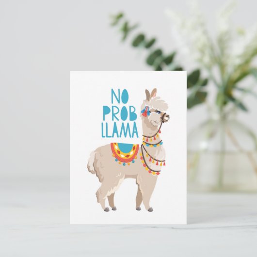 No Prob Llama Postkarte (Stehend Vorderseite)