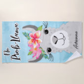 No Prob-Llama Tropical Floral Gray Llama Niedlich Strandtuch (Vorderseite)