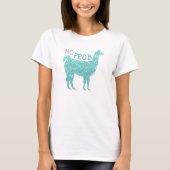 No Prob Llama Türkise Glitzer Glitzern T-Shirt (Vorderseite)