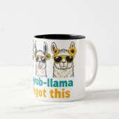 No Prob-Llama Zweifarbige Tasse (VorderseiteRechts)