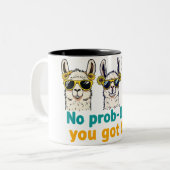 No Prob-Llama Zweifarbige Tasse (Vorderseite Links)