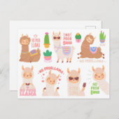 No Problama Llamas Postkarte (Vorne/Hinten)