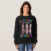 No Probllama 100 Days Of School LLama Teachers Sweatshirt (Vorne ganz)