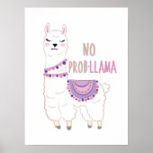 No Probllama Llama Funny Poster (Vorne)