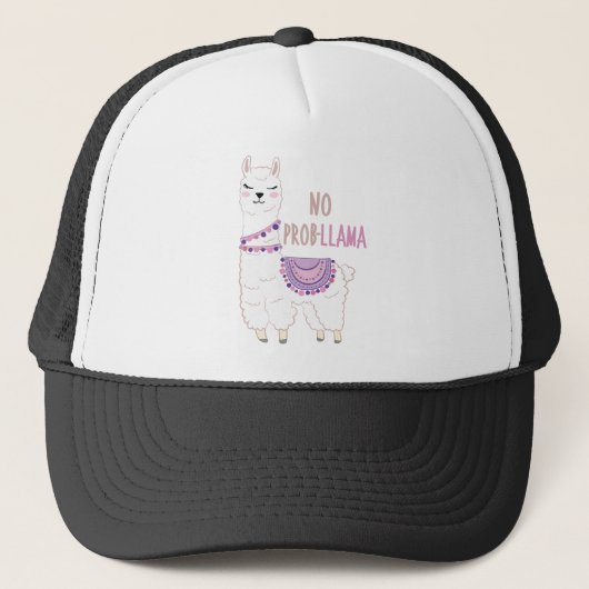No Probllama Llama Funny Truckerkappe (Vorderseite)