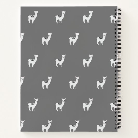 No ProbLlama Personalisiert Niedlich Llama Gray Notizblock (Rückseite)