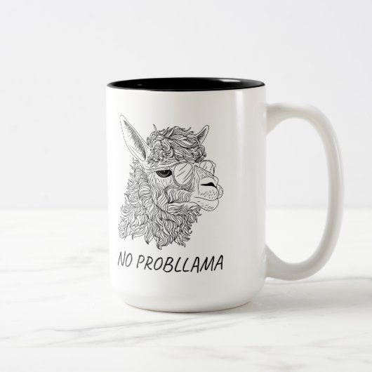 No Probllama Tasse - Niedliches Lama Design (Rechts)