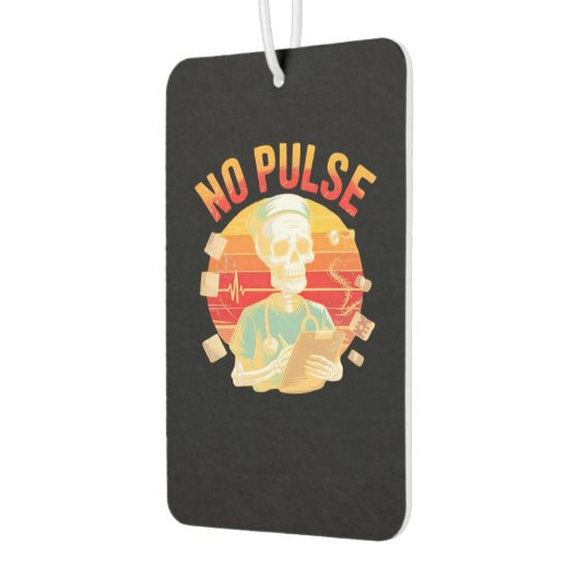 No Pulse Skeleton Nurse Funny Medical Halloween Pa Autolufterfrischer (Links)