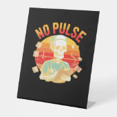 No Pulse Skeleton Nurse Funny Medical Halloween Pa Sockelschild (Vorderseite)