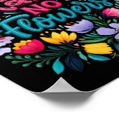 No Rain No Flowers Motivational Saying Wildflowers Poster (Ecke)
