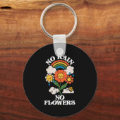 No Rain No Flowers _ Rainbow Nature _ Motivation Schlüsselanhänger (Vorderseite)