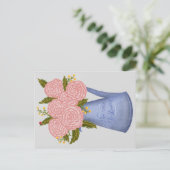 No rain no flowers watering can with flowers postkarte (Stehend Vorderseite)