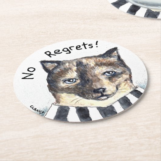 No Regrets cat Untersetzer (Angewinkelt)
