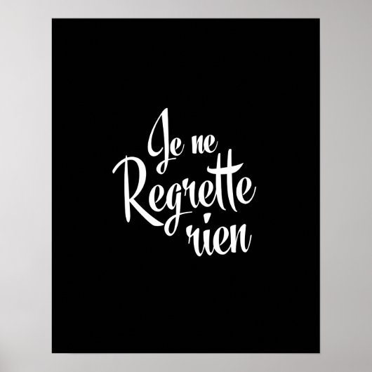 No Regrets Je ne Regrette Rien Poster (Vorne)