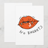 No Regrets Red Lips Valentine Einladung (Vorne/Hinten)