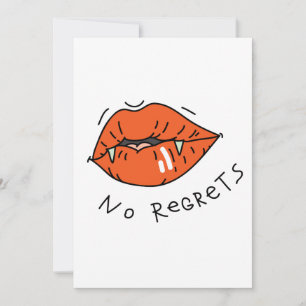No Regrets Red Lips Valentine Einladung
