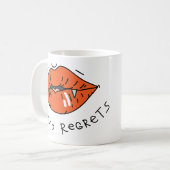No Regrets Red Lips Valentine Kaffeetasse (Vorderseite Links)