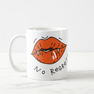 No Regrets Red Lips Valentine Kaffeetasse