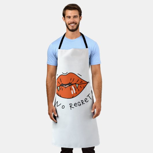 No Regrets Red Lips Valentine Schürze (Getragen)