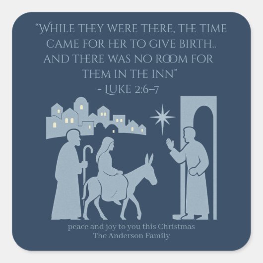 No Room at the Inn Sticker – Nativity Scene (Vorderseite)