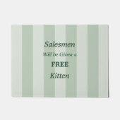 No Salesmen Free Kitten Funny Pale Green Fußmatte (Vorderseite)