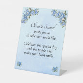No Seating Chart 2 - Wedding Blue Peony - Sockelschild (Vorderseite)