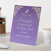 No Seating Chart - Hochzeit Lila Mauve-Blume Sockelschild (In SItu)
