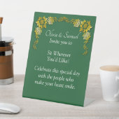 No Seating Chart - Wedding Emerald Green & Gold Sockelschild (In SItu)