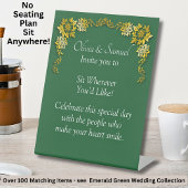 No Seating Chart - Wedding Emerald Green & Gold Sockelschild