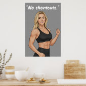 No Shortcuts – Fitness Motivation Poster (Küche)