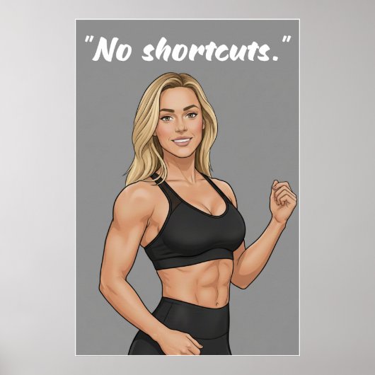 No Shortcuts – Fitness Motivation Poster (Vorne)