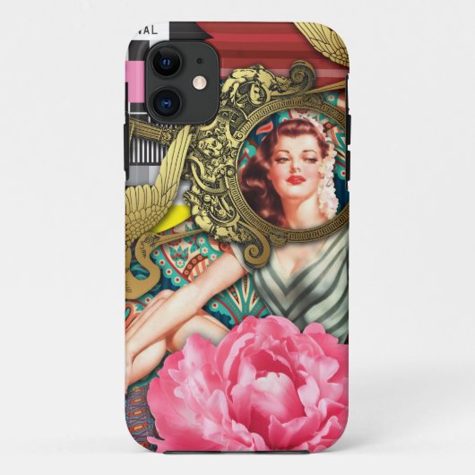 No-Signal - Cheeky Lady Digital Collage Case-Mate iPhone Hülle (Rückseite)