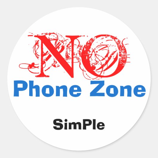 NO, SimPle, Telefonzone Runder Aufkleber (Vorderseite)