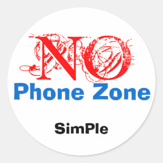 NO, SimPle, Telefonzone Runder Aufkleber