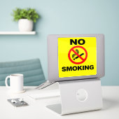 No Smoking Custom-Cut Vinyl Sticker (Laptop auf Schreibtisch)
