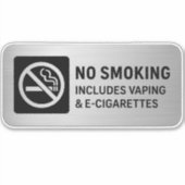 No Smoking Includes Vaping & E-Cigarettes Sign Aufkleber (Vorderseite)