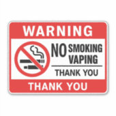 No Smoking No Vaping Sign - Public Health Awarenes Aufkleber (Vorderseite)