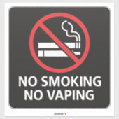No Smoking No Vaping Sign - Public Health Awarenes Aufkleber (Blatt)