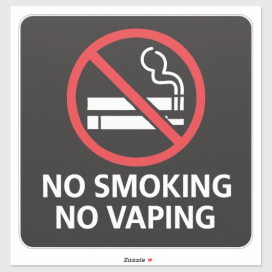 No Smoking No Vaping Sign - Public Health Awarenes Aufkleber (Blatt)